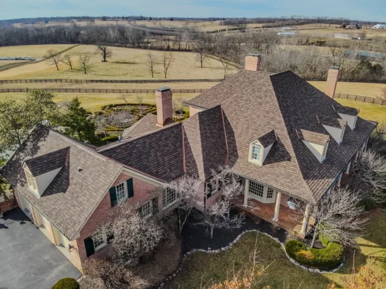 New roof installation on a Kentucky two-story home